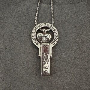 Brighton Badge Clip Silver Plated Necklace